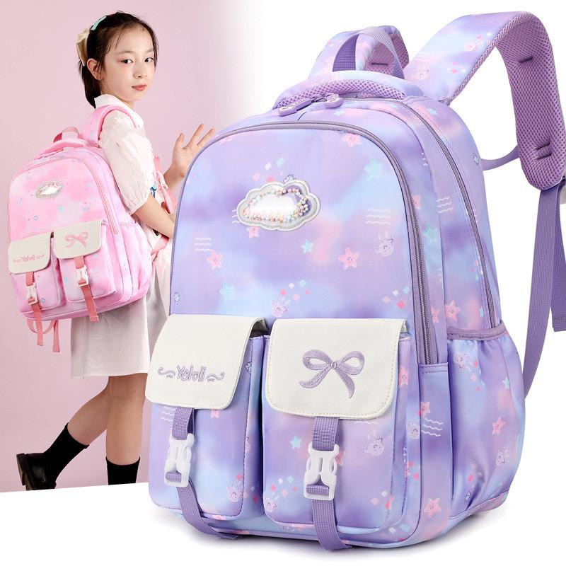 Adorable Lightweight Nylon Backpack For 5th And 6th Graders Cartoon Design