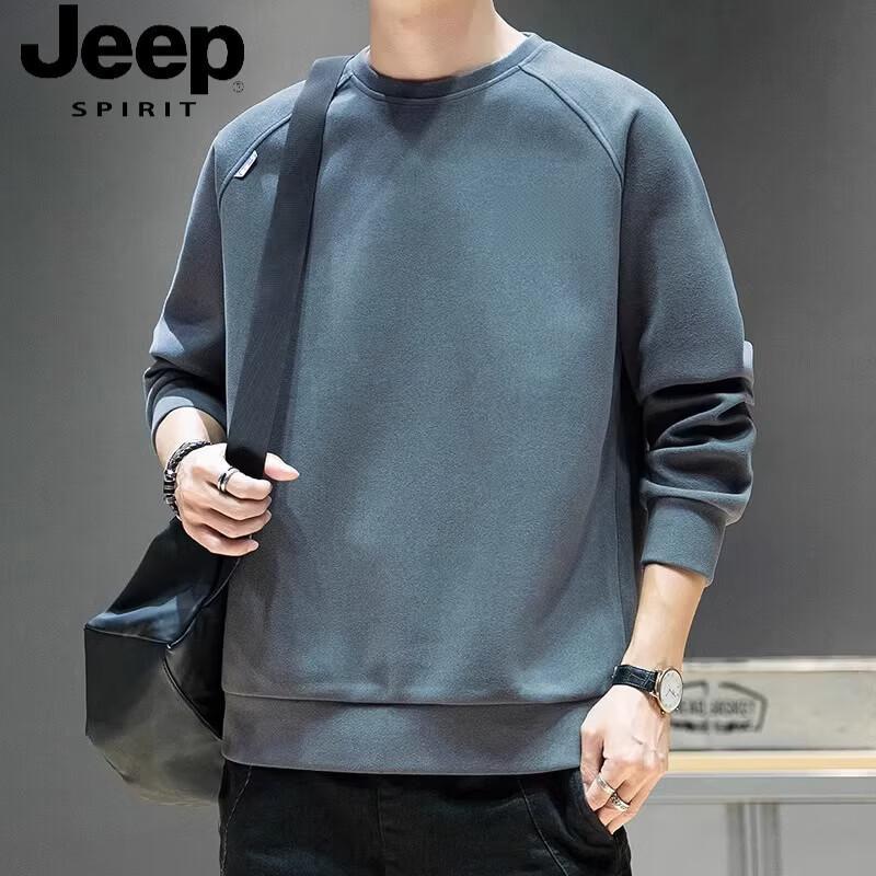 JEEP SPIRIT Men s Loose Fit Round Neck Sweatshirt 3XL