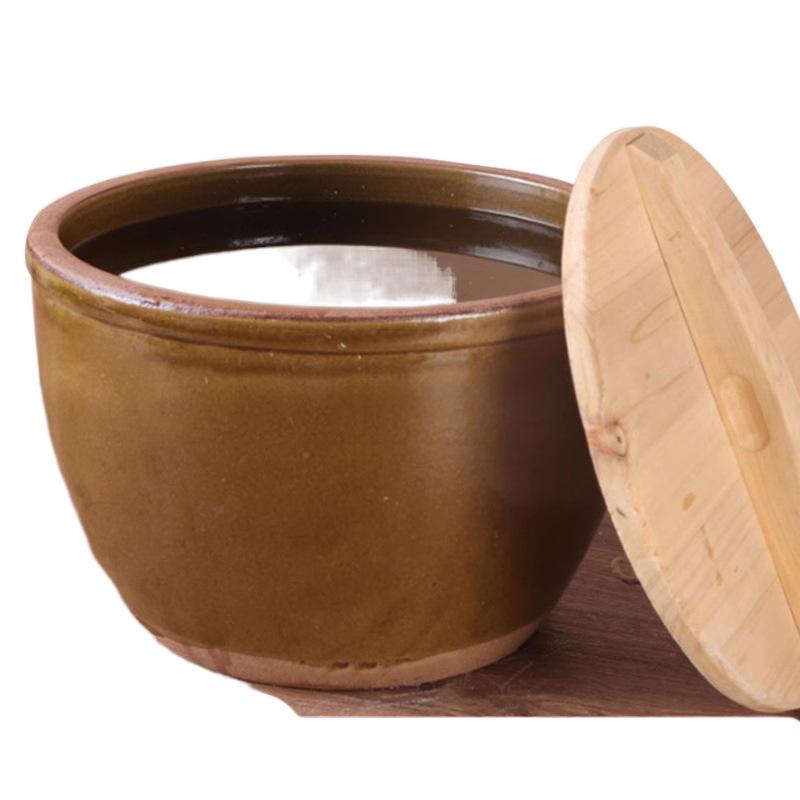Traditional Ceramic Water Jar for Pickling, Rice Wine Fermentation, or Flour Storage
