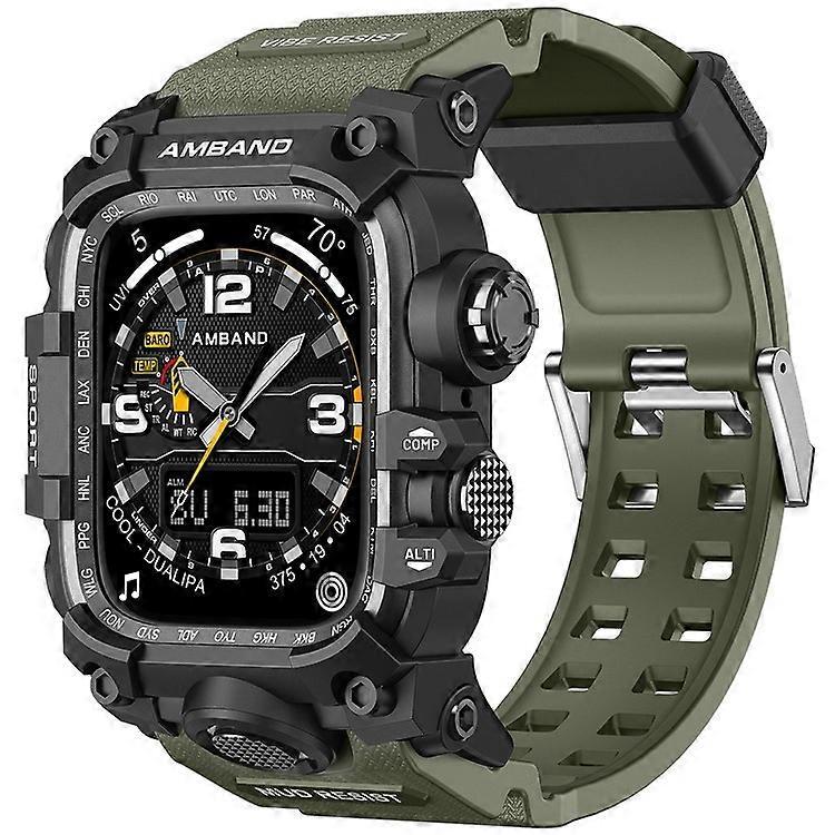 AMBAND Apple Watch Ultra 49mm Uyumlu Darbeye Dayanıklı Entegre Kılıflı TPU Saat Kayışı