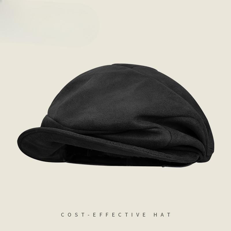 

Japanese style Retro Pleated Suede Octagonal Hats Children s Autumn and Winter Headwear Newsboy Hats Versatile and Artistic Berets One Size