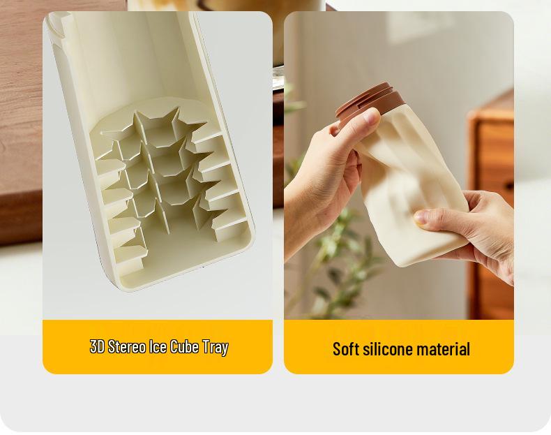 Household Ice Cube Maker Travel Mug - Food Grade Summer Ice Drink & Coffee Cup