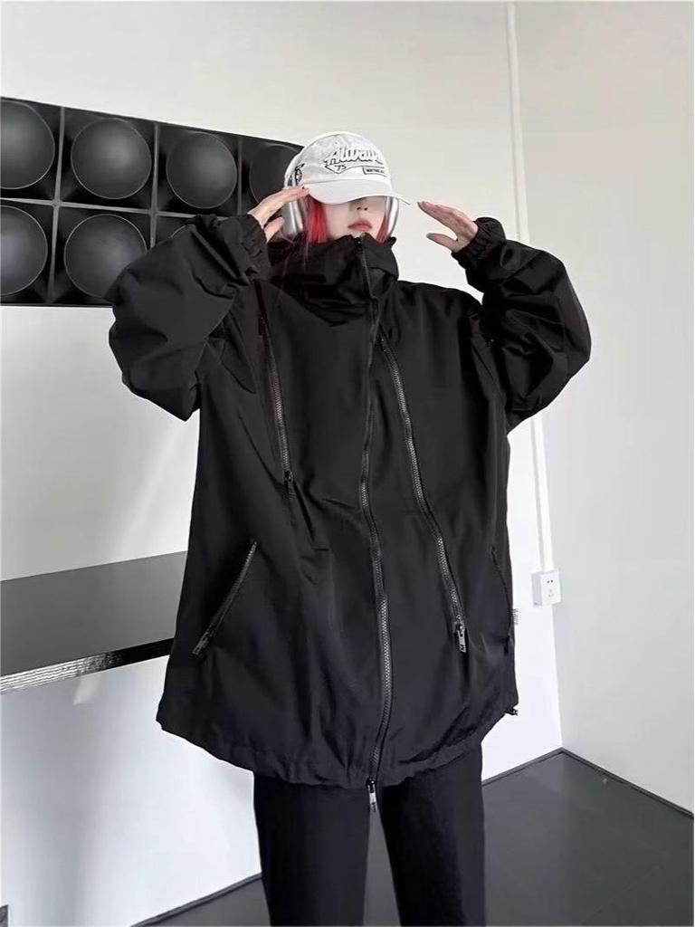 Men's Trendy American Hip Hop Hong Kong Style Loose Workwear Windbreaker