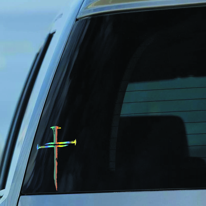 XDS19#12.5x20cm Calcomanías de espada cruzada, calcomanías de vinilo resistentes a la intemperie para ventanas, parachoques, computadora portátil, manualidades - Calcomanías para vehículos de material PVC