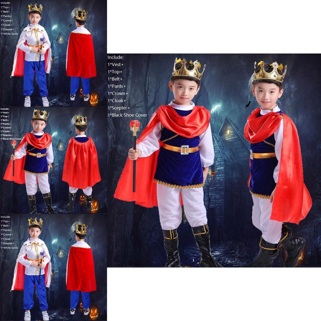 Kids Costume Pirate Boys Buccaneer Prince Cosplay Halloween Clothes King