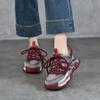 Small Thick-soled Dad Shoes Women's Retro Color Matching Sports and Leisure Single Shoes Spring Leather Versatile Women's Shoes