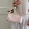 Persalized Rivet Pink One Shoulder Bag Women Fashi Versatile Crossbody Bags France Soft Texture PU Handbags Trend