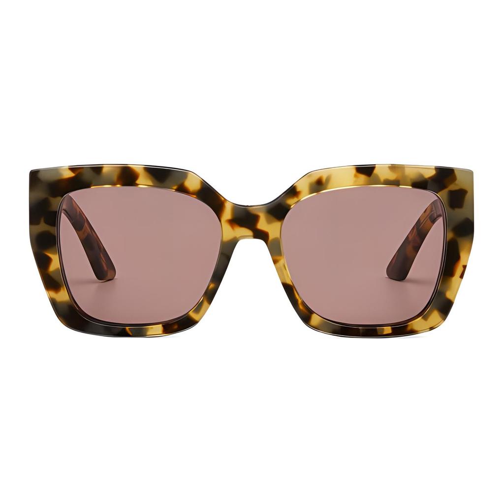 Dior Letter Design Acetate Square Sunglasses Women sunglasses Yellow MISSS2IXR