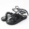 Excellent Sandals Rope Leather Ankle Strap NERO Women 36 TW0S0Y14 Used