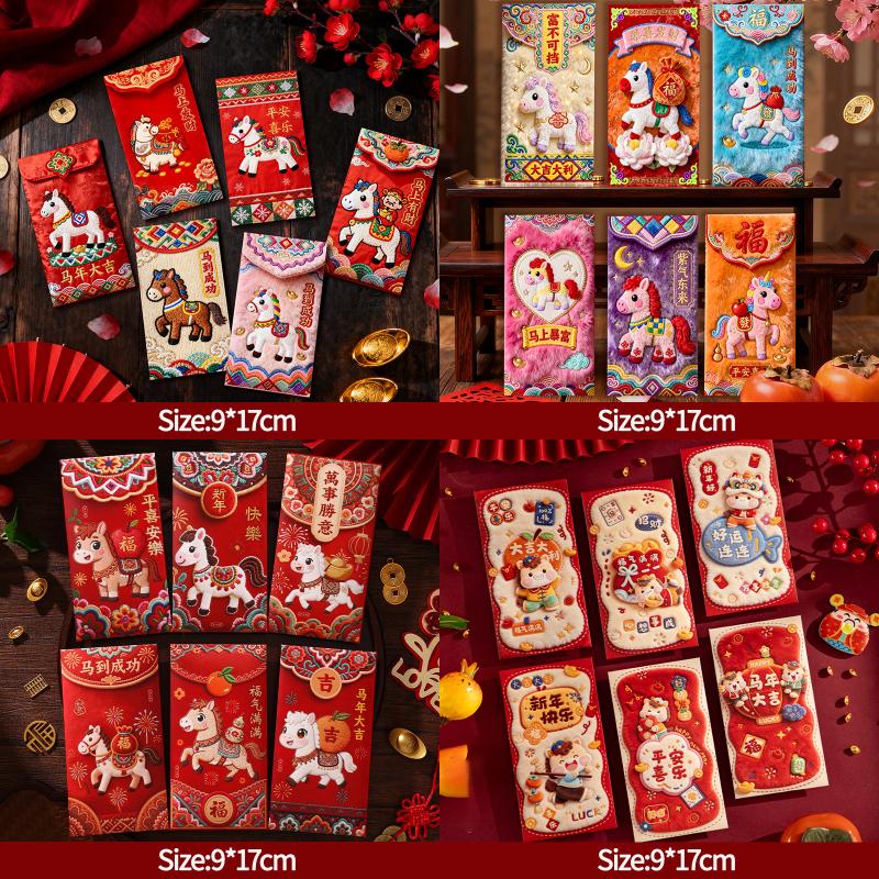 Horse Year Red Envelopes Lunar New Year Hongbao Chinese New Year Decorations 2026 Party Accessories Spring Festival Gifts