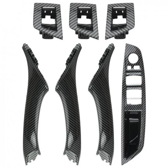Inner Door Panel Handle Pull Trim Cover Set For BMW 5 Series F10 F11 520 523 535