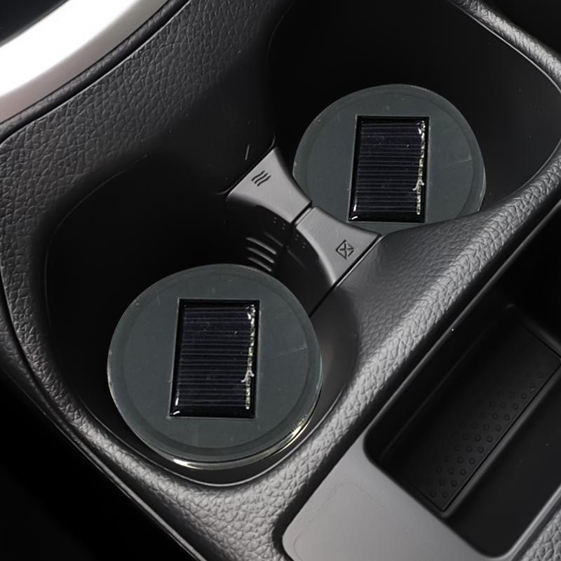 Car Cup Coaster 2 Pieces Light Up Cup Holder Coasters 7 Colors Changing Anti-Slip Mug Pad For Women Men Night Driving Road Trips