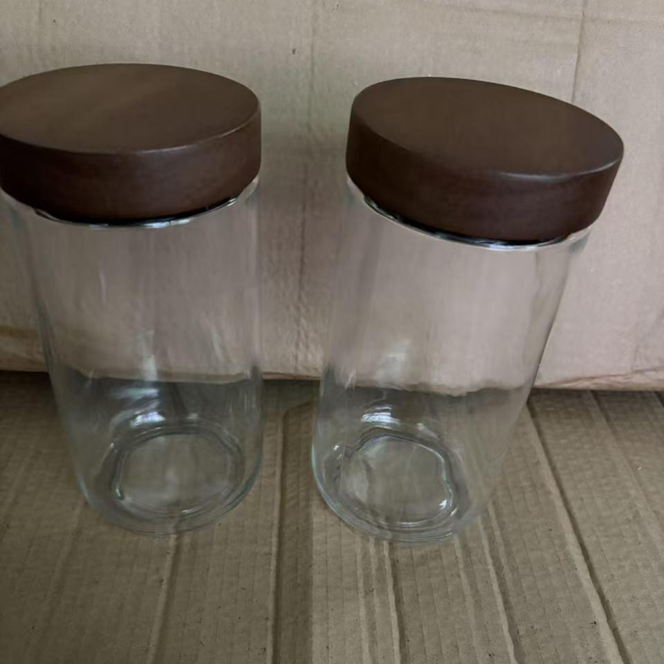 Large Glass Storage Jar with Bamboo Lid, Cereal & Yogurt Container, Sealed Oatmeal Cup