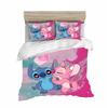 Stitch Bedrucktes Schlafzimmer Bettwäscheset Bettbezug Weihnachtsgeschenke Komfort Cartoon Mit Kissenbezug für Kinder und Erwachsene