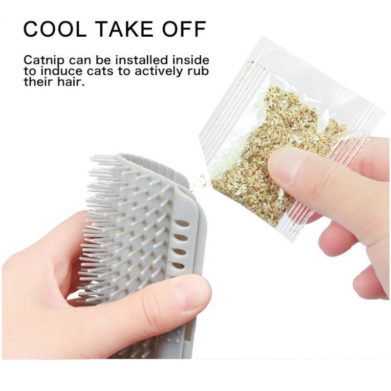 Fashion For Cats And Dogs Pet Grooming Brush Wall Corner Cat Scratching Device Rubbing Cat Massage Brush Self-combing Brush Durable Pet Supplies