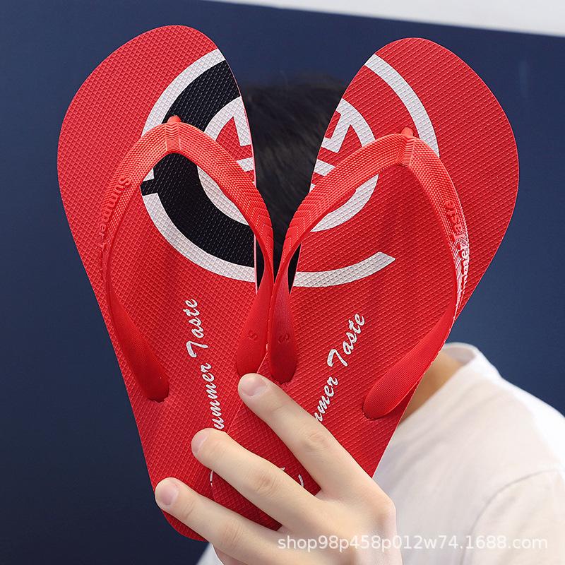 Fashion New Men's Anti-Slip Flip Flops Trendy Couples Beach Sandals Unique Patterns Durable Outdoor Unisex Summer Slides for Casual Wear