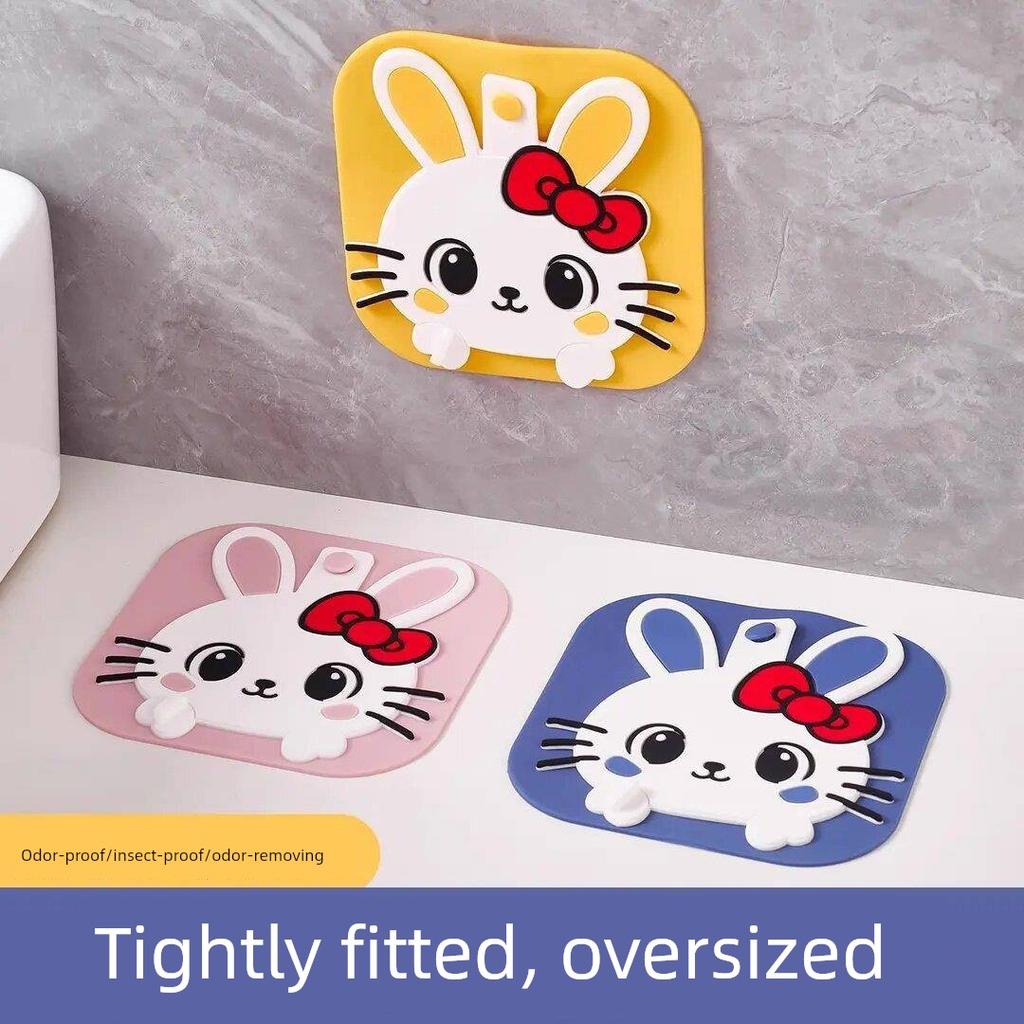 Cartoon Drain Cover Anti-Odor Device Silicone Pad for Bathroom Sewer Sealing, Insect-Proof, Anti-Backflow Drain Cover