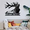 Metal Reindeer Wall Art, Black Iron Silhouette, Adhesive Decorative Sculpture, Indoor Hanging Sign, Home Decor
