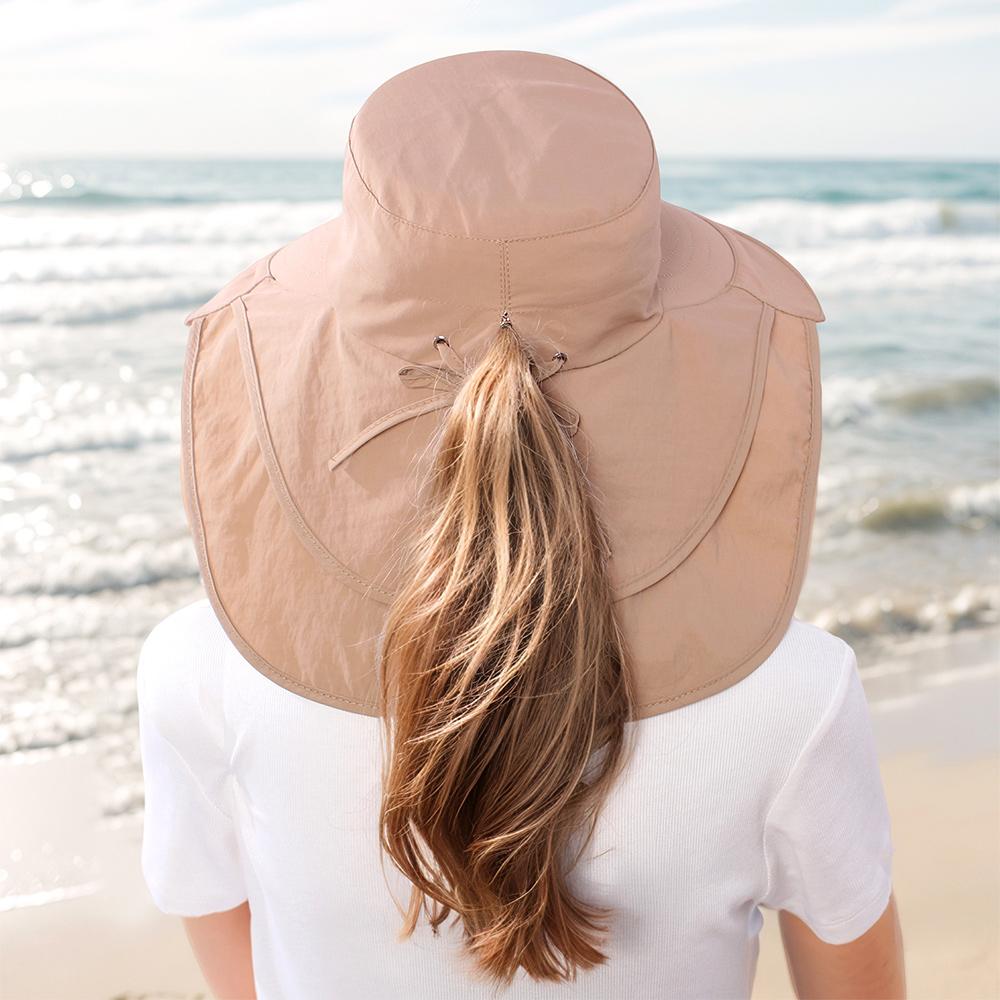 UV Protection Outdoor Bucket Hat Foldable Neck Flap Hat  for Hiking Fishing Travel