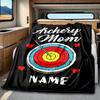 Archery Mom Arrow Target Hearts Blanket Personalized Name Soft Comfortable Stylish Blanket Car Blanket Perfect For Travel Camping Outdoor Home