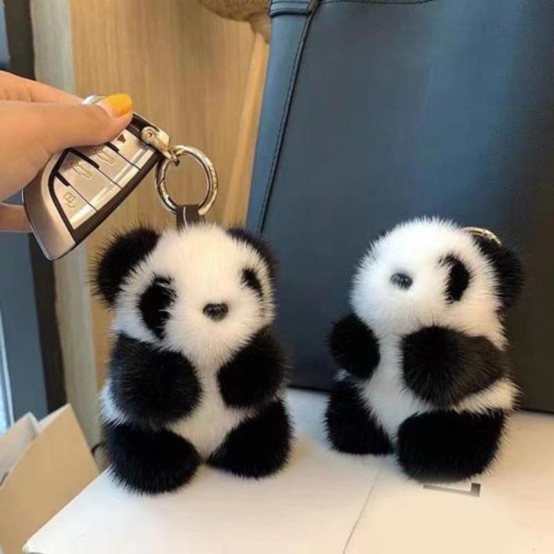 1 Pz Piccola Bambola Panda Borsa Ornamento Portachiavi Ciondolo Donne Peluche Carino