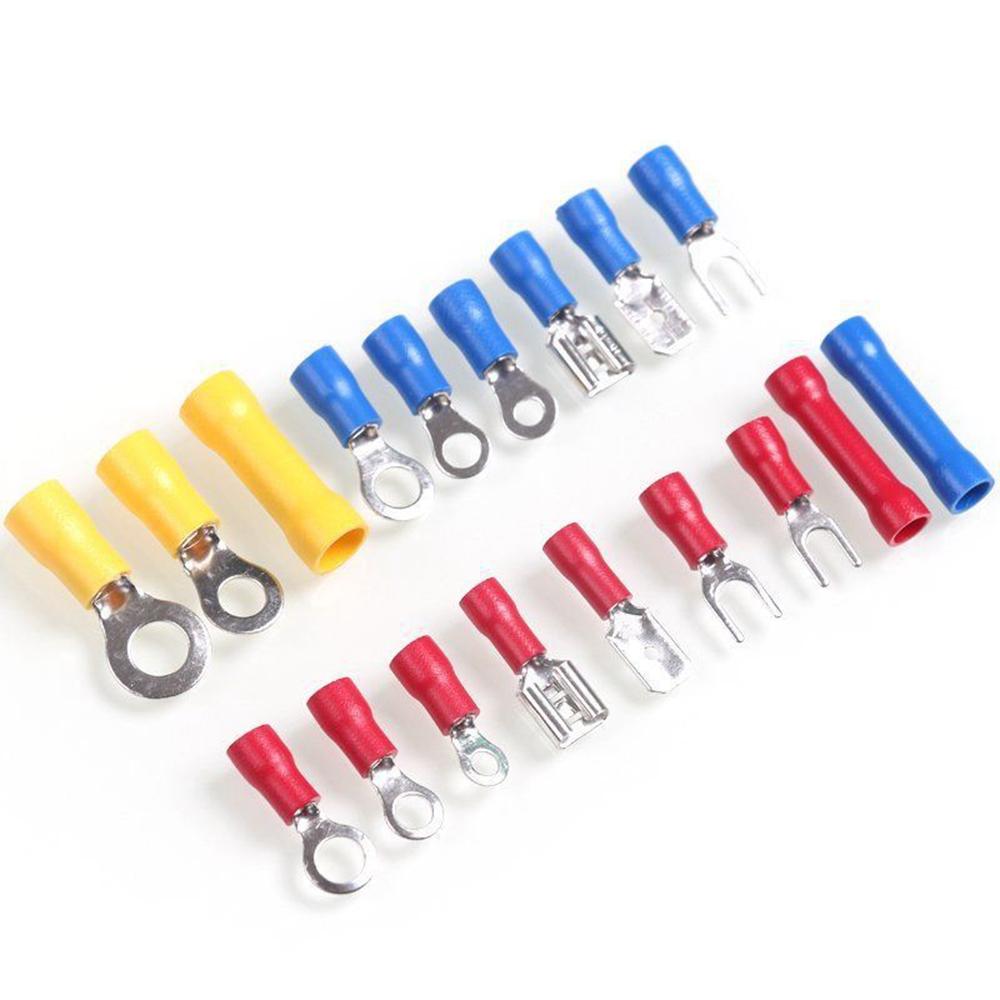 300Pcs Insulated Ring Terminals Assorted Kit Cold Press Electrical Wire Crimp Connectors