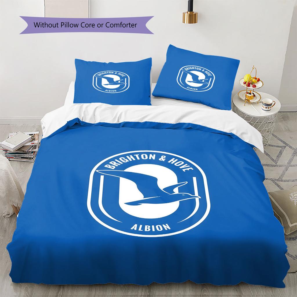 Σετ Κλινοσκεπασμάτων Μοτίβο Brighton & Hove Albion, Σετ Παπλώματος Κάλυμμα Παπλώματος Μαξιλαροθήκη Οικιακό Δώρο Γενεθλίων(1 * παπλωματοθήκη + 2 * μαξιλαροθήκη, χωρίς πυρήνα)