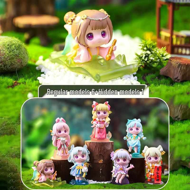 Guochao Hanfu Mädchen Figur: Frühlingsbrise Blind Box Sammlerstück – verträumte Dekoration & Geschenk