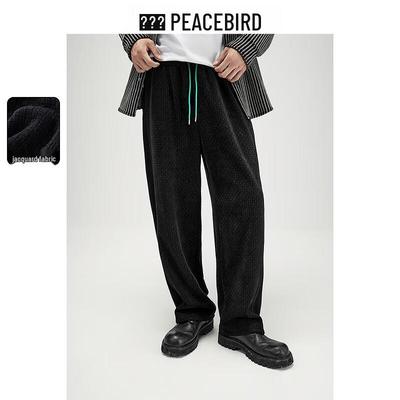 PEACEBIRD Men's Jacquard Textured Drawstring Casual Pants