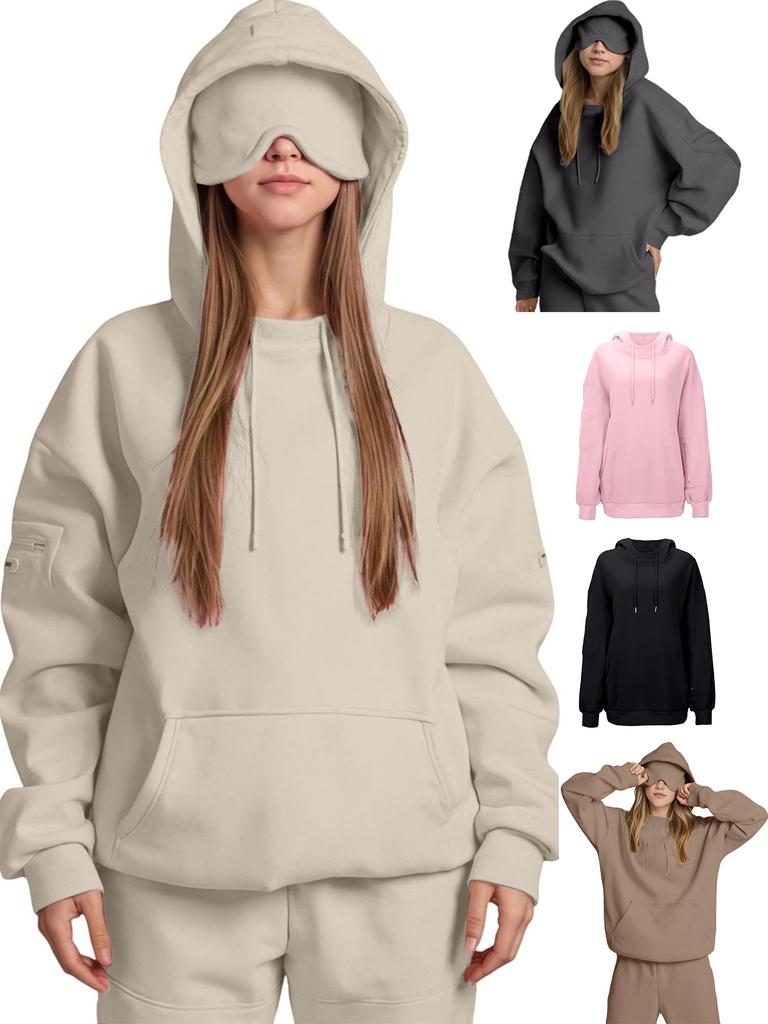 Felpa a tinta unita oversize Autunno Inverno Streetwear Uomo Donna Pullover