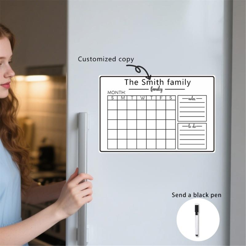 Magnetic Fridge Calendar Weekly Monthly Planner With Marker For Kitchen Refrigerator Office Organization Daily Planning