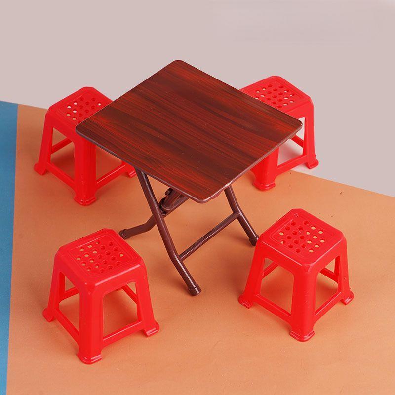 1:12 Mini Dollhouse Table & Chairs Set, Simulation Furniture, Decorative Accessories & Pretend Play Toy