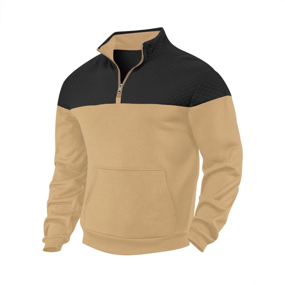 Herren Colour-Blocked Half-Zip Kapuzenpullover Outdoor-Mode Casual Sweatshirt