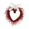Artificial Flower Heart Wreath Valentines Day Decor Romantic Door Decoration for Home Wedding Entrance