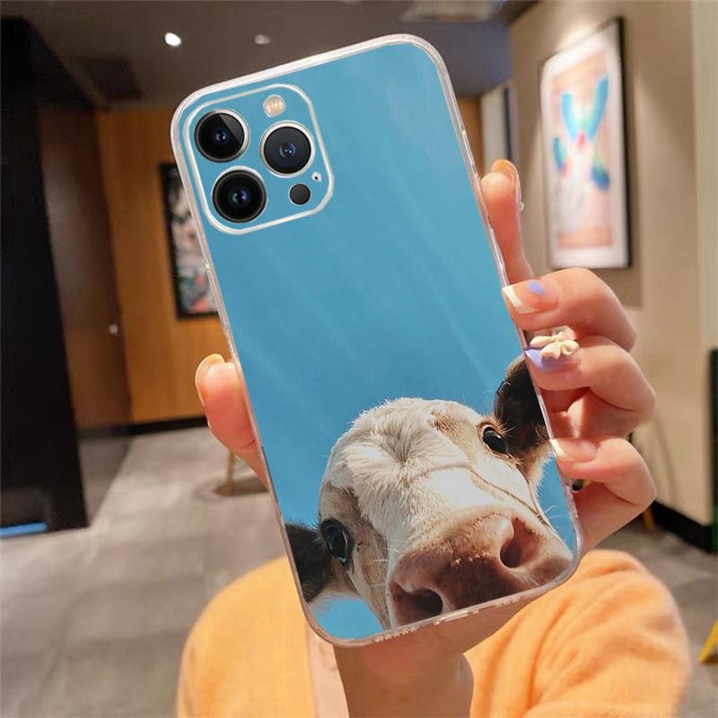 Cute Cow Phone Case For iphone 17 Pro Max Air 16 15 14 13 Pro Max 15 16 Pro 15Plus