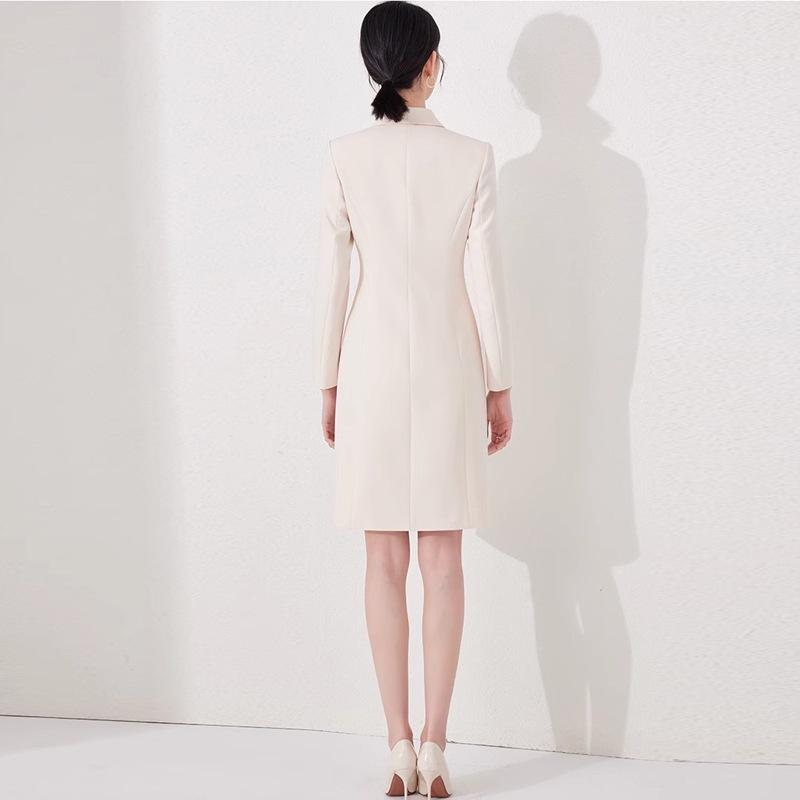 Aishangchen Mandarin Collar Long Sleeve A-line Dress with Frog Buttons