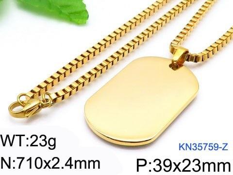 

2026 Minimalist Style Army Brand Necklace, Blank Tag Trendy Men s Wear Accessories 70CM