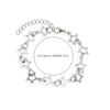 Five Pointed Stars Charm Bracelet Vintage Silver Color Pentagram Chain Bracelets For Women