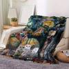 1pc Vintage Owl Pattern Flannel Blanket - Soft Warm for Couch, Sofa, Office, Bed, Camping, Travel