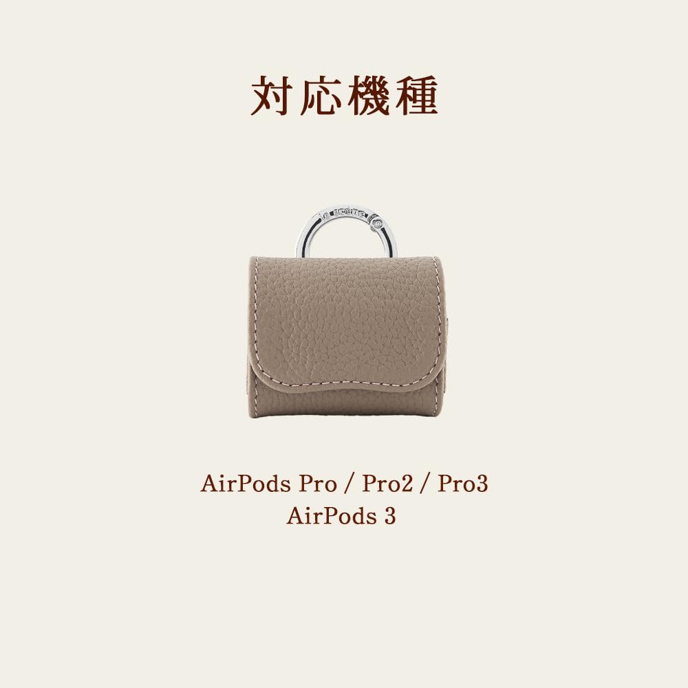 HanaRo Genuine Leather Shrink Leather Case for AirPods Pro Pro and AirPods 3 Gray x Pink Pro, 2, 3, -