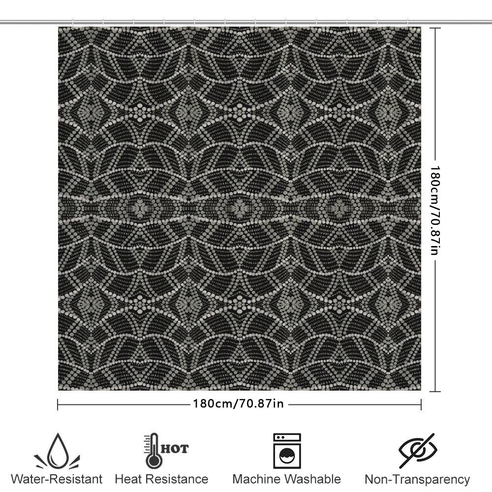 Modern Bath Shower Curtain With Black White Geometric Pattern Decorative Fabric Waterproof Rainproof Shower Panels Home Supplies