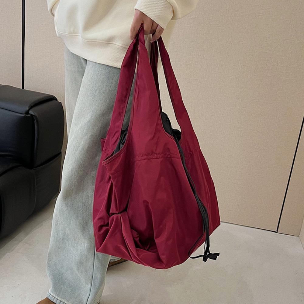Nylon Drawstring Design Handbag Reusable Shopping Eco Bag Creative Foldable Shopping Bag  Shopping