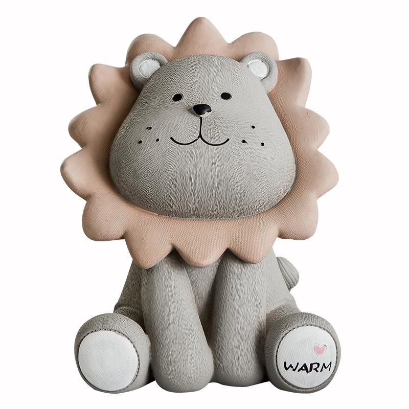 lion money box Cartoon Cute Creative Coin Bank children child piggy bank nursery Adorable Gift Saving Box Animal home Figurines