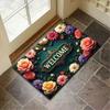 Floral Pattern Floor Mat Anti-Slip Decorative Carpet Durable Entrance Door Mat  Home