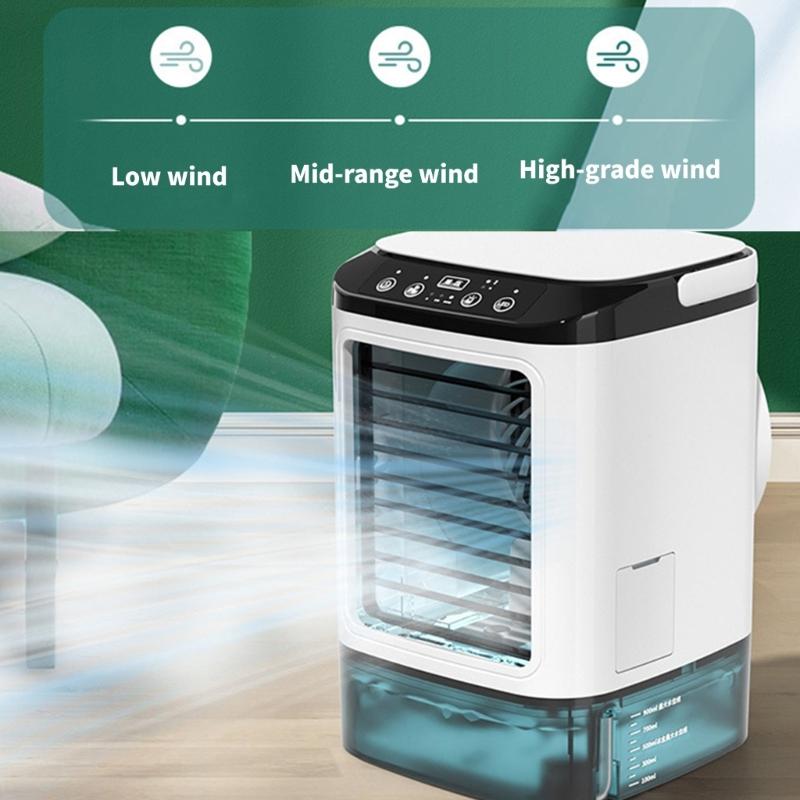 3 Speeds Miniature Air Conditioner USB Powered Ice Box Coolers with Night Light Practical Desktop Cooling System