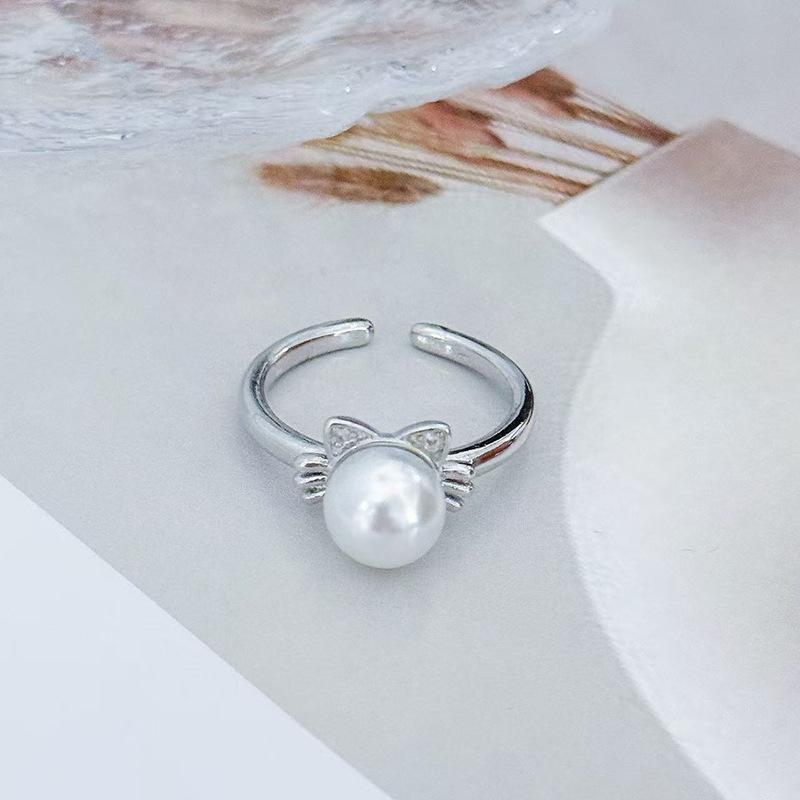 "Liu Guang Fan Bead" French Vintage Zircon Super Immortal Open Ring Women'S Fashion Comet Scallop Stacked Index Finger Ring