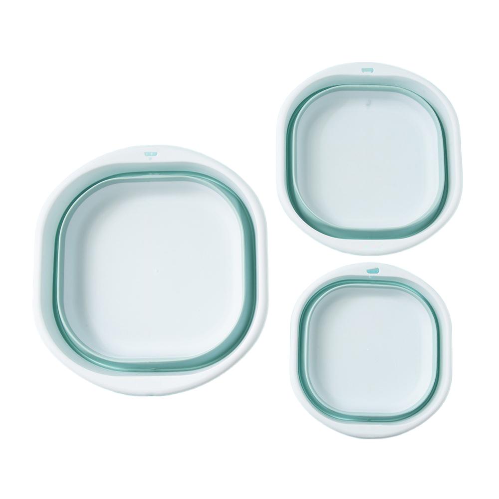 

3 шт. Подвесное отверстие Силиконовый складной таз Портативный Портативные умывальники Складное ведро для ног Путешествия синий