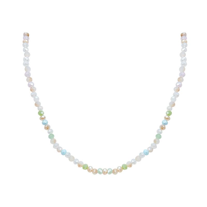 Color Beaded Necklace Women's Sweet Cool Babes Neck Chain Collarbone Chain Trendy Temperament Accessories