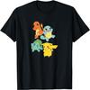 Pokémon - T-shirt cu Pikachu, Bulbasaur, Squirtle, Charmander