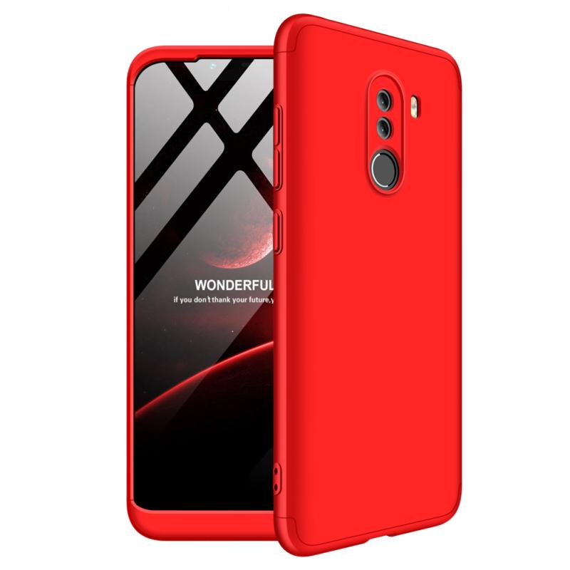 

For XIAOMI Pocophone F1 Ultra Slim PC Back Cover Non-slip Shockproof 360 Degree Full Protective Case red